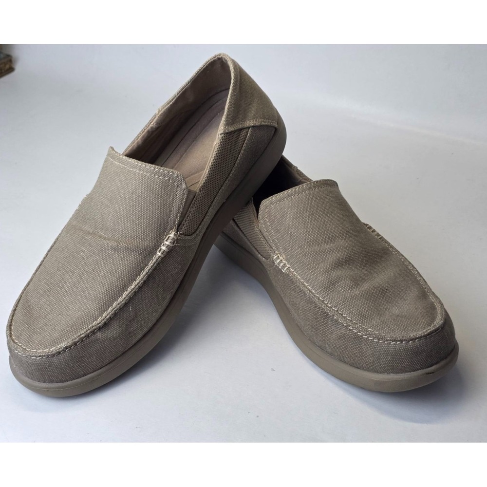 Crocs Santa Cruz 2 Men's Sneakers Size 12 Brown‎ Khaki Slip On Canvas Shoes - Picture 5 of 16